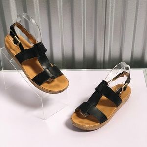 Korks by Kork-Ease Black Sherlyn Leather Sandal 9